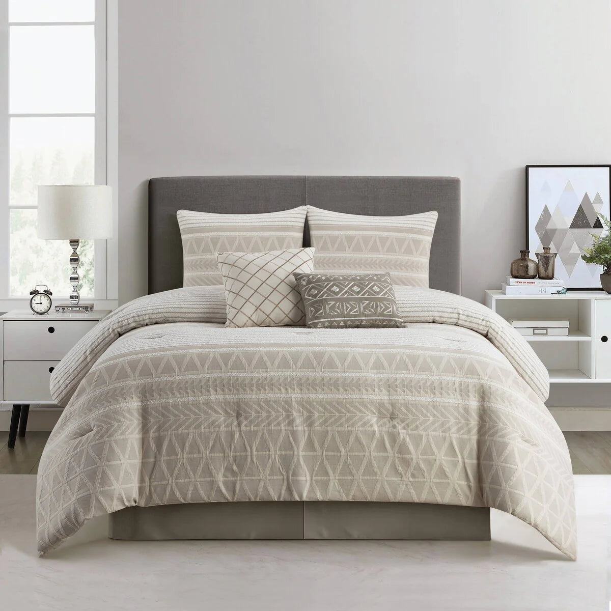 Nanshing Athena 6 Piece Contemporary Geometric Comforter Set