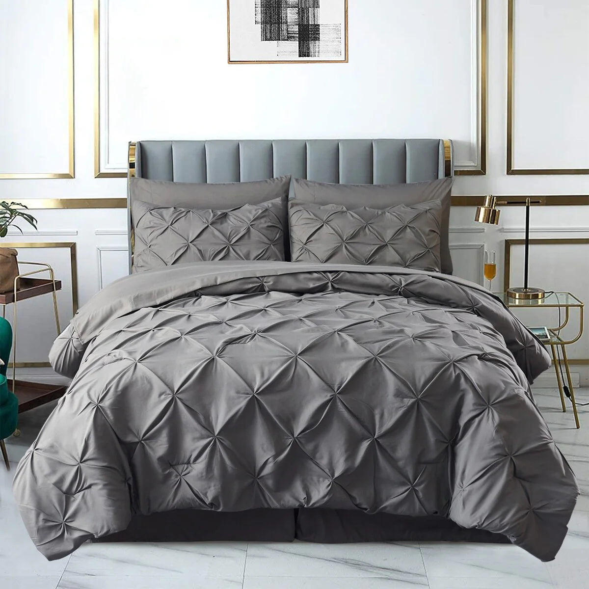 8 Pieces Pintuck Comforter Set