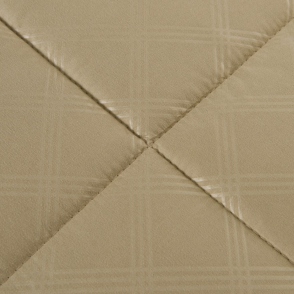 Taupe Plaid Comforter Set