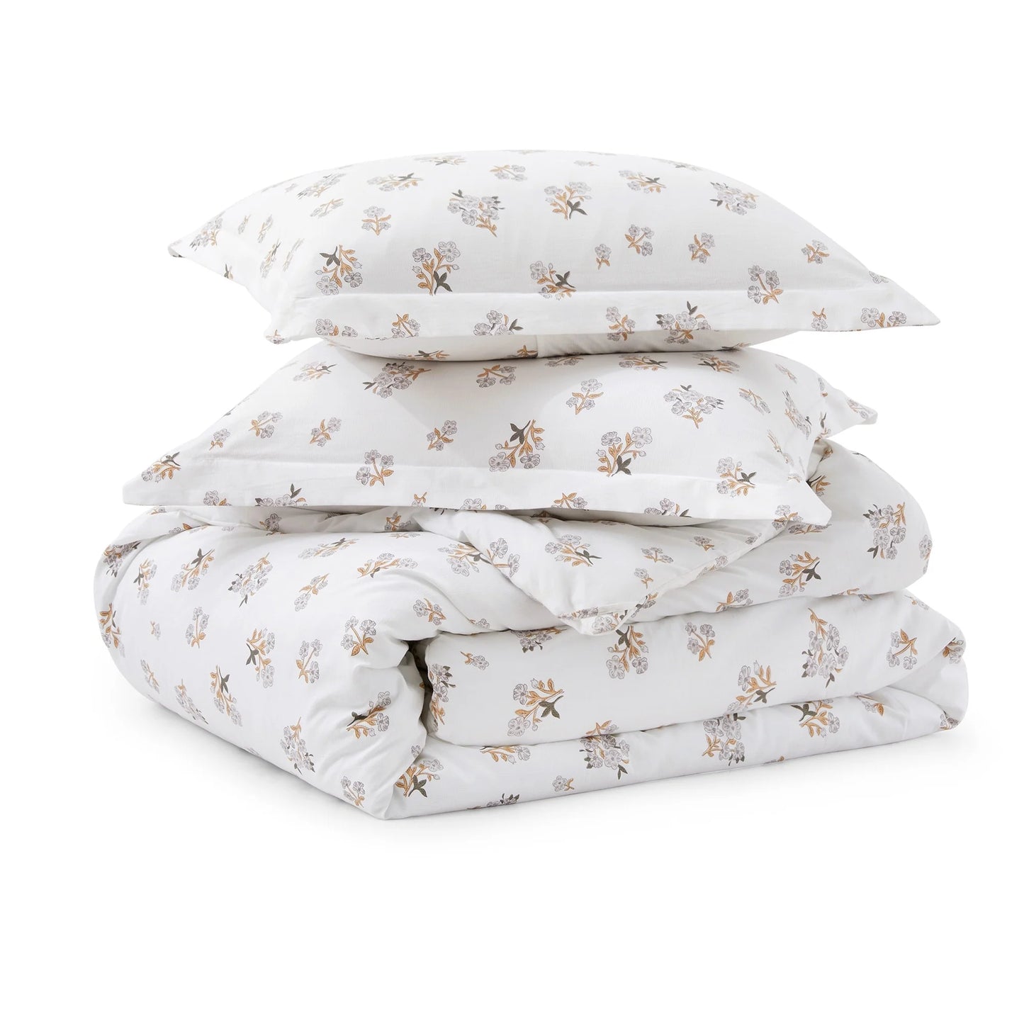 Floral Printed Comforter Set with Pillowcases, Bedding Set for All Season
