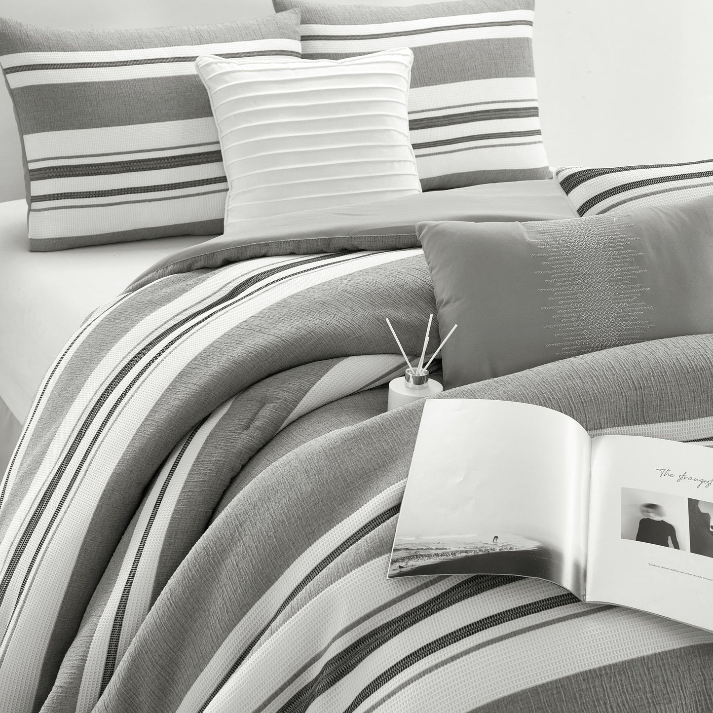 Nanshing Vada 7 Piece Striped Comforter Set