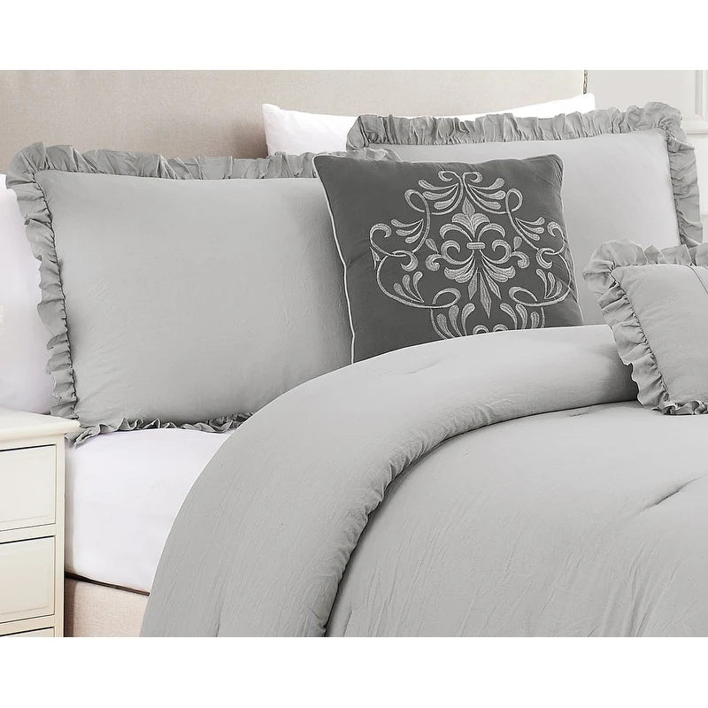 Portland Ruffled Washed Comforter Set