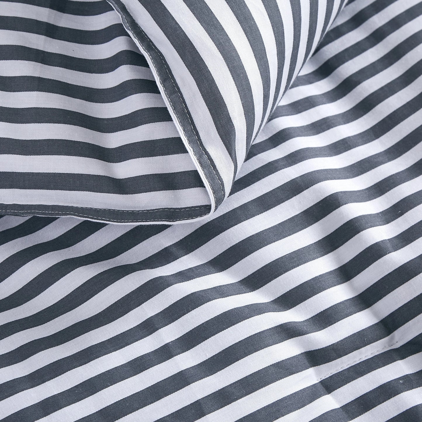 Bergen Blue White striped 100 % Cotton Comforter Set