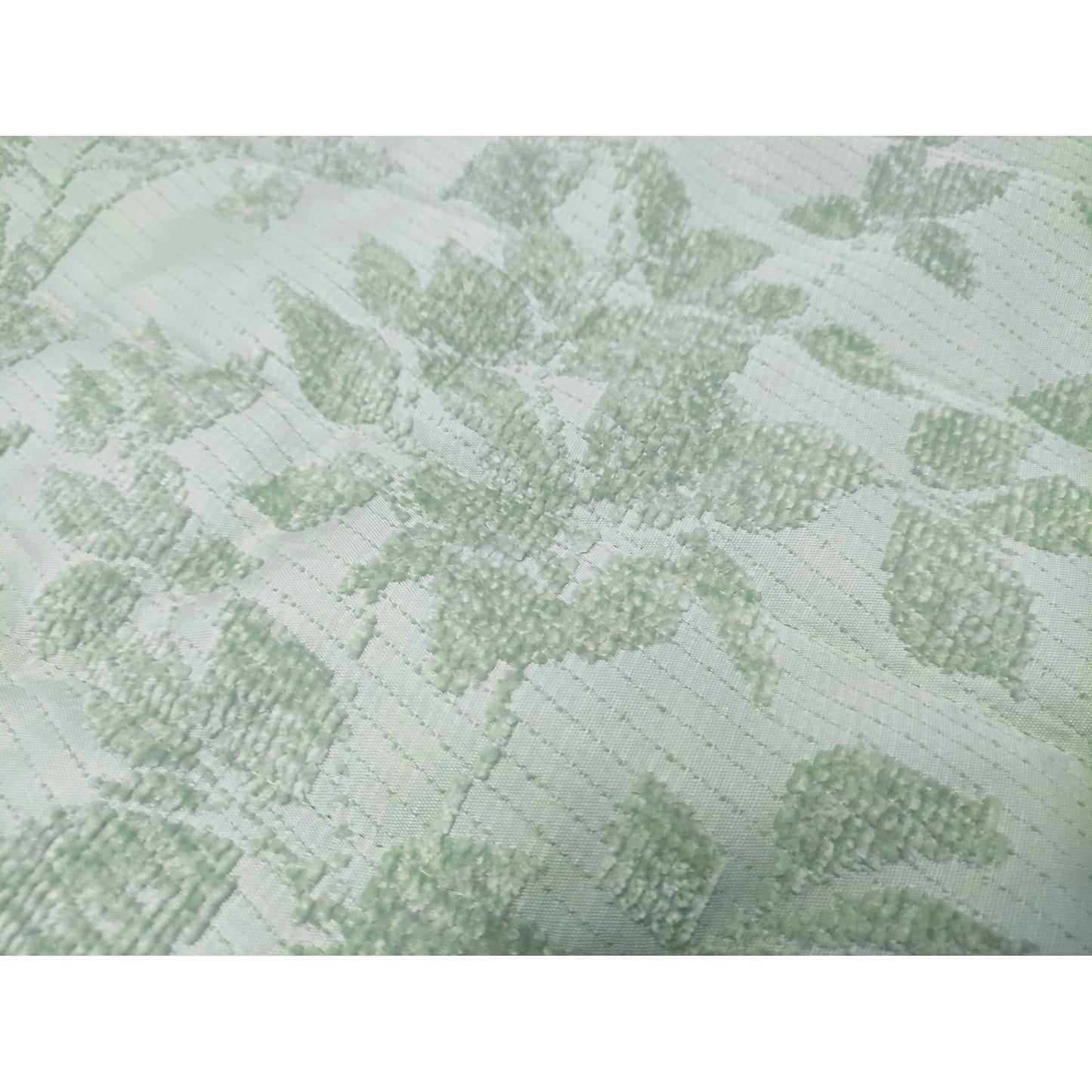 Botanical Leaves Sage All-Season Soft Luxury Chenille Jacquard Quilt Set