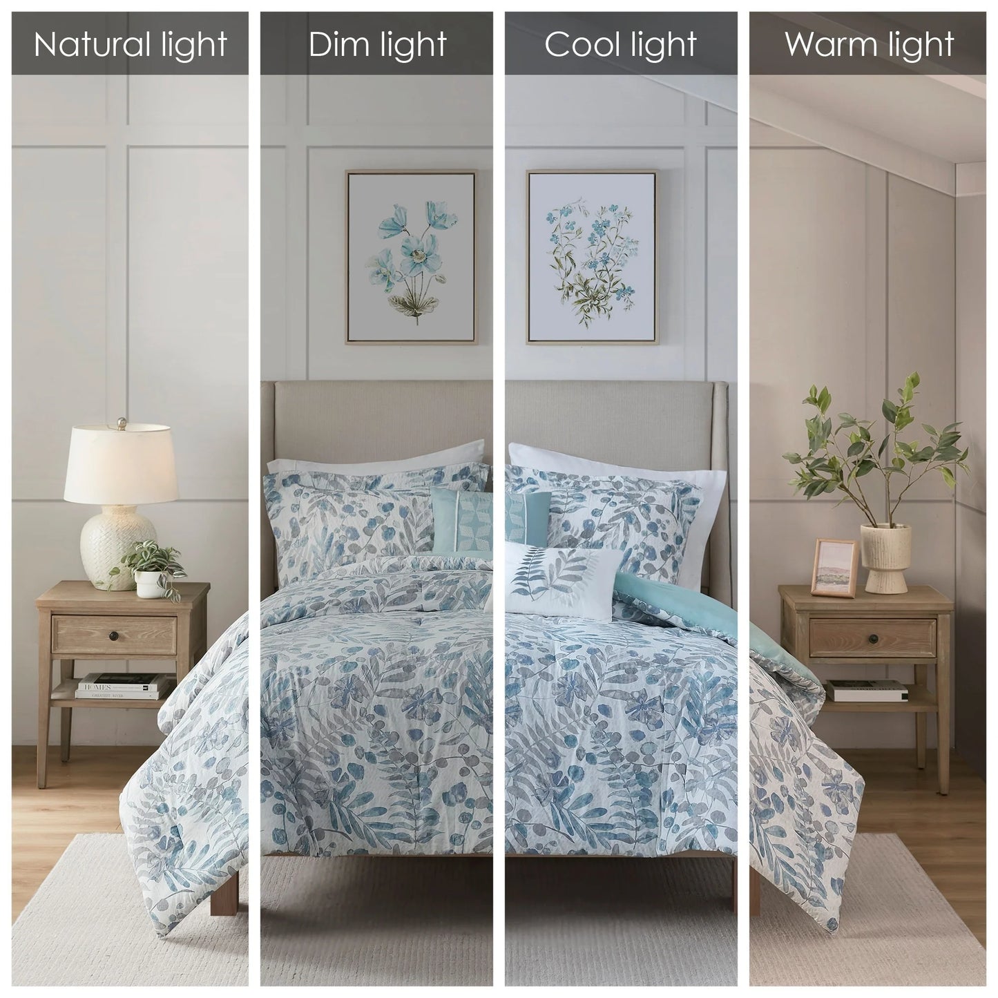 Madison Park Kairi 5 Piece Botanical Floral Seersucker Comforter Set