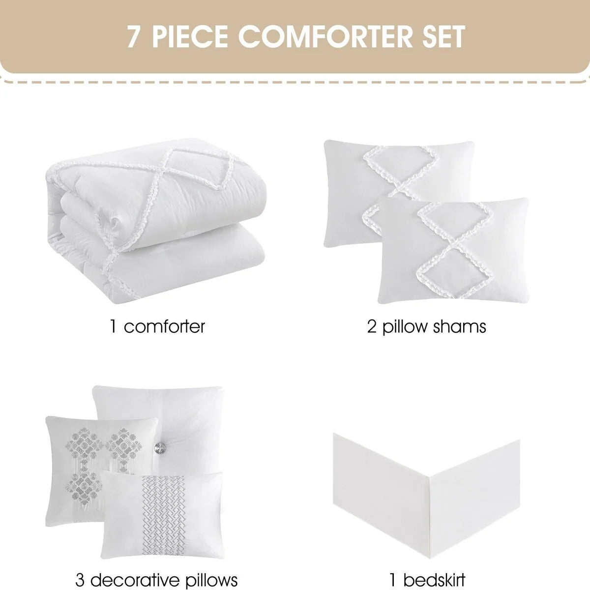 Nanshing Melissa 3D Clip Jacquard 7 Piece Comforter Set