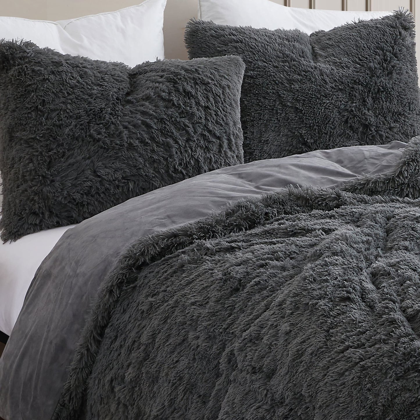 Long Plush Shaggy Comforter Set