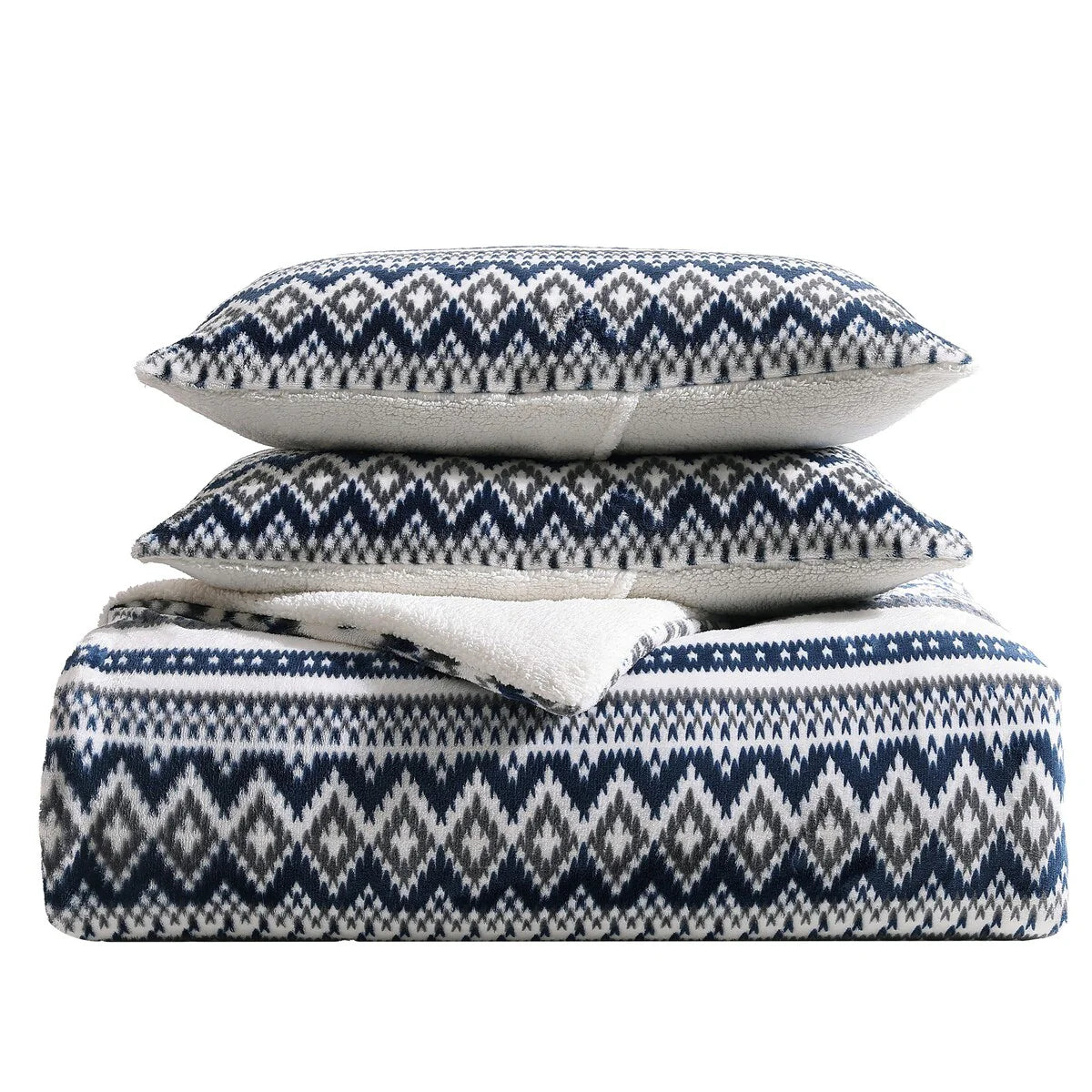 Eddie Bauer Shelton Fair Isle Plush Reversible Comforter Set