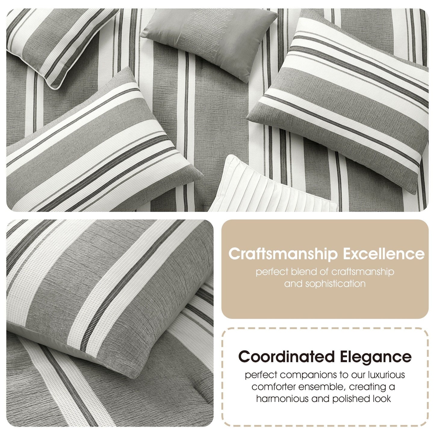 Nanshing Vada 7 Piece Striped Comforter Set