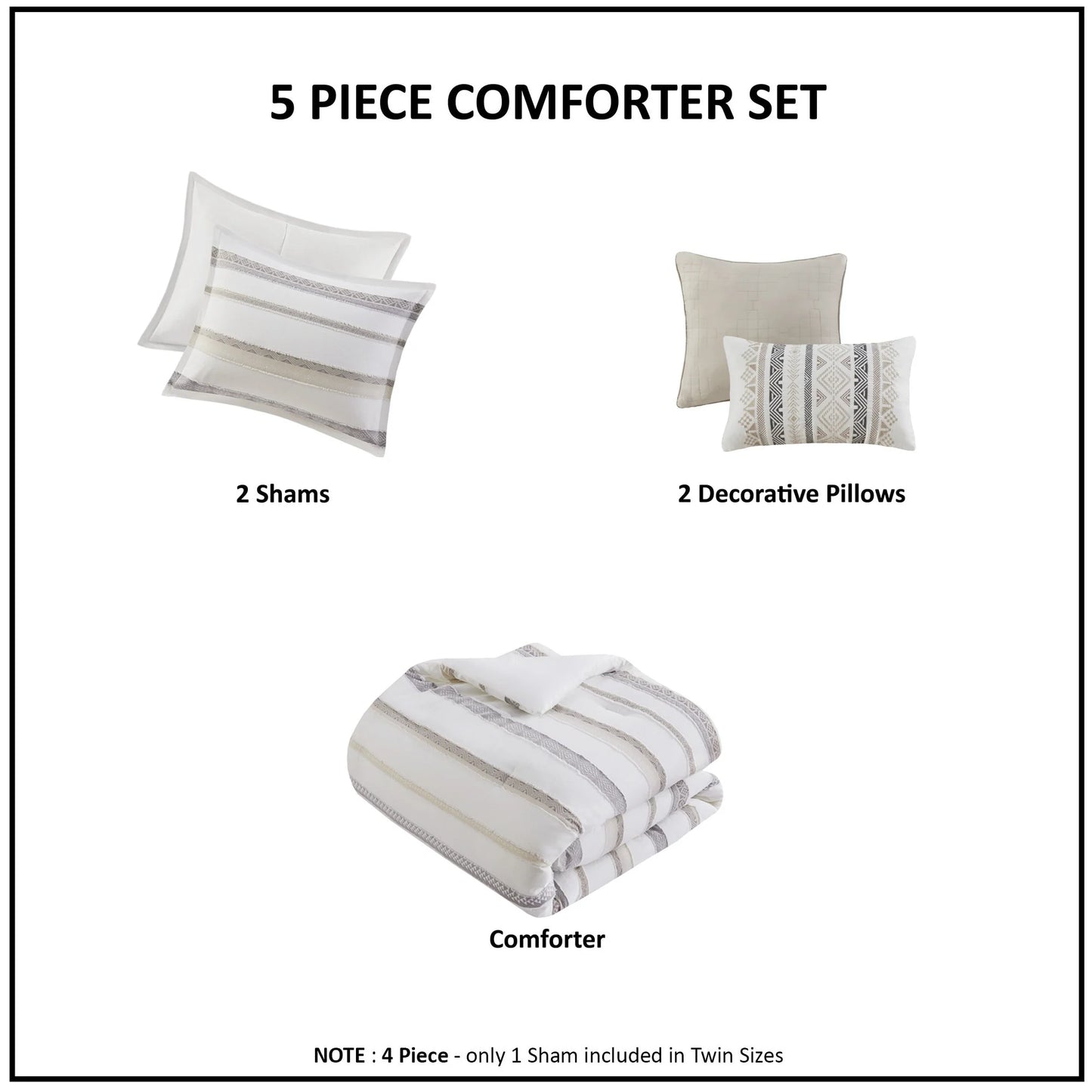 Madison Park Langley 5 Piece Clipped Jacquard Comforter Set