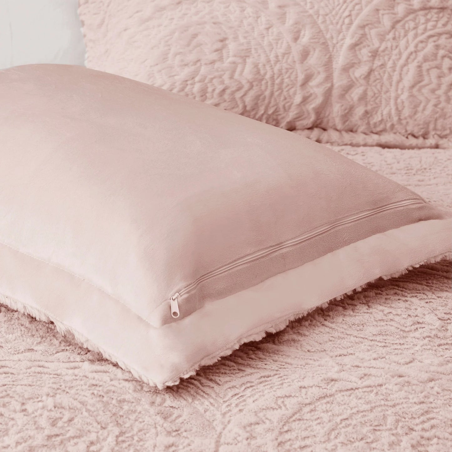 Madison Park Nova Embroidered Medallion Faux Fur Plush Comforter Set