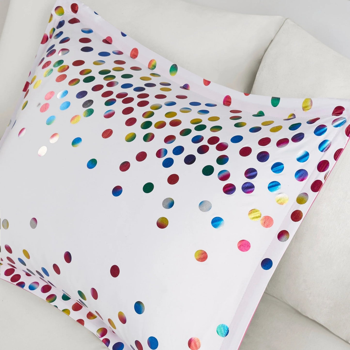 Intelligent Design Cora Rainbow Iridescent Metallic Dot Comforter Set