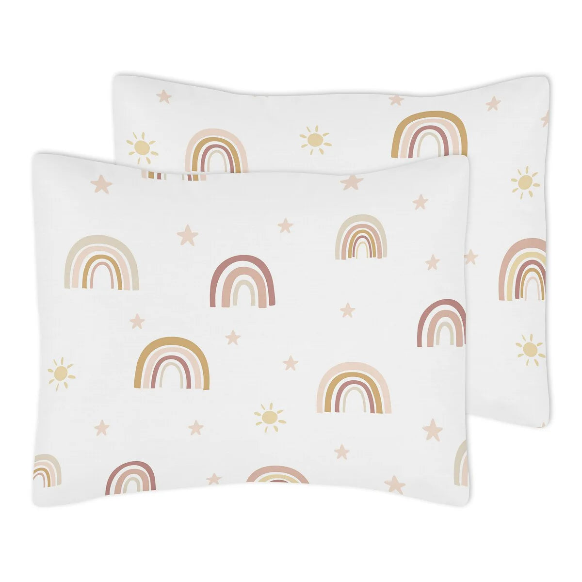 Boho Rainbow Girl 3pc Full Queen Comforter Set - Blush Pink Dusty Rose Gold Yellow Mauve Taupe Beige Bohemian Star Sun Celestial