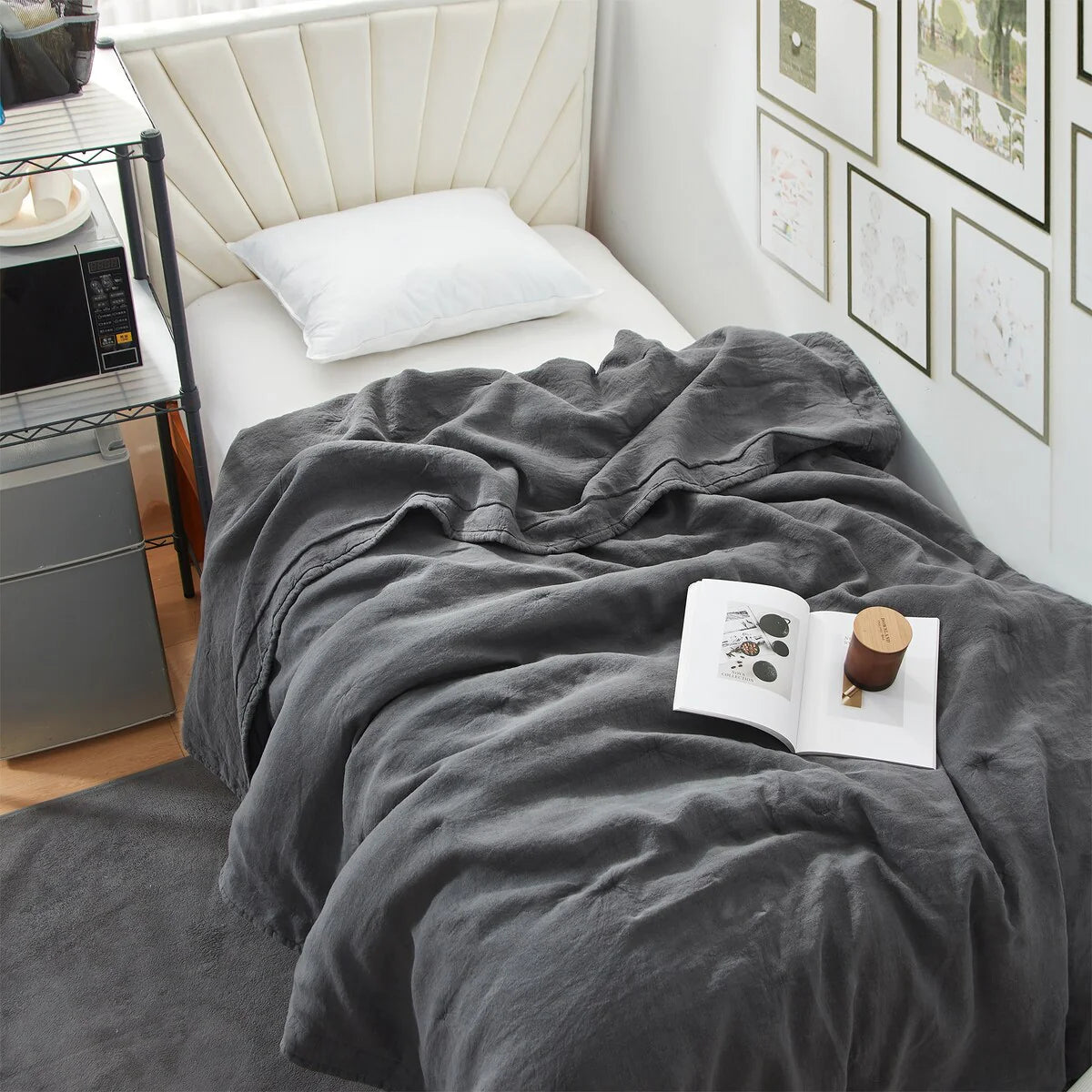 Dark Sky Reserve? - Portugal Made 100% Linen Oversized Comforter - Charcoal Gray
