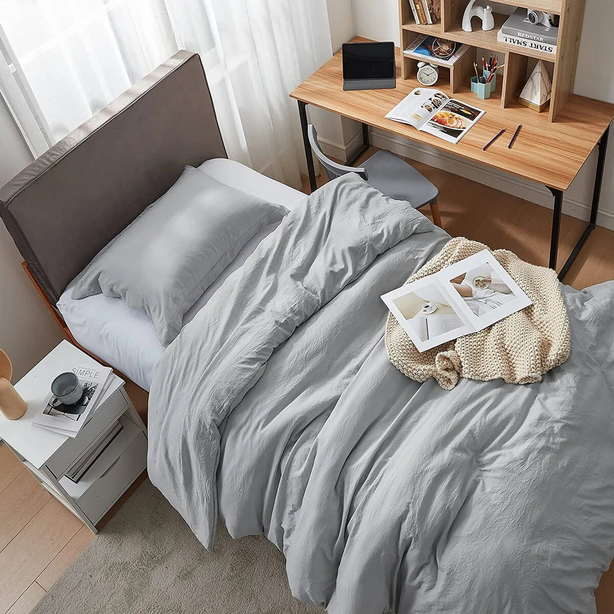 Natural Loft Oversized Comforter Set - Glacier Gray