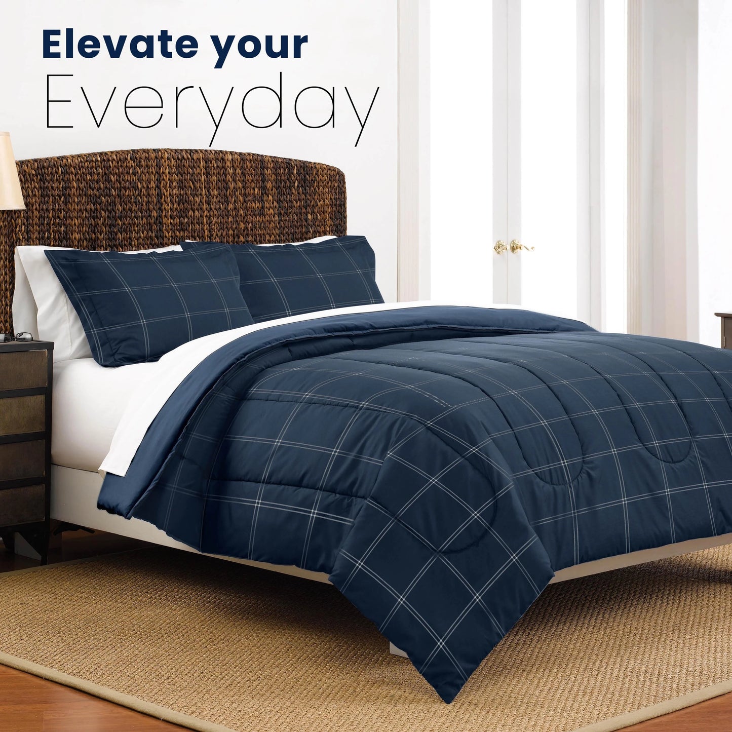 Martex Mf Reversible Comforter Check Comforter Set