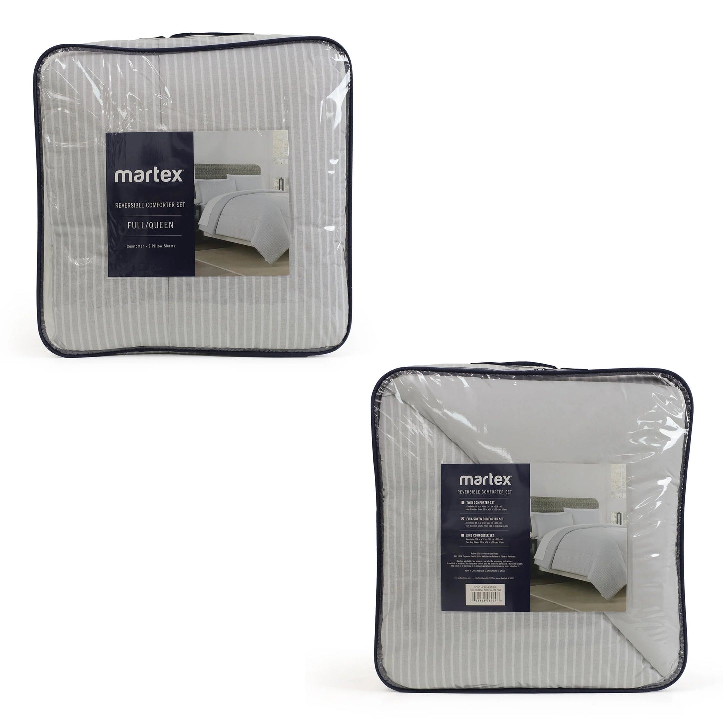 Martex Mf Reversible Comforter Pinstripe Comforter Set
