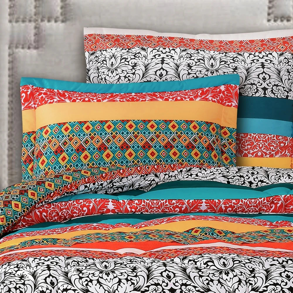 The Curated Nomad La Boheme Boho Stripe 7-piece Comforter Set