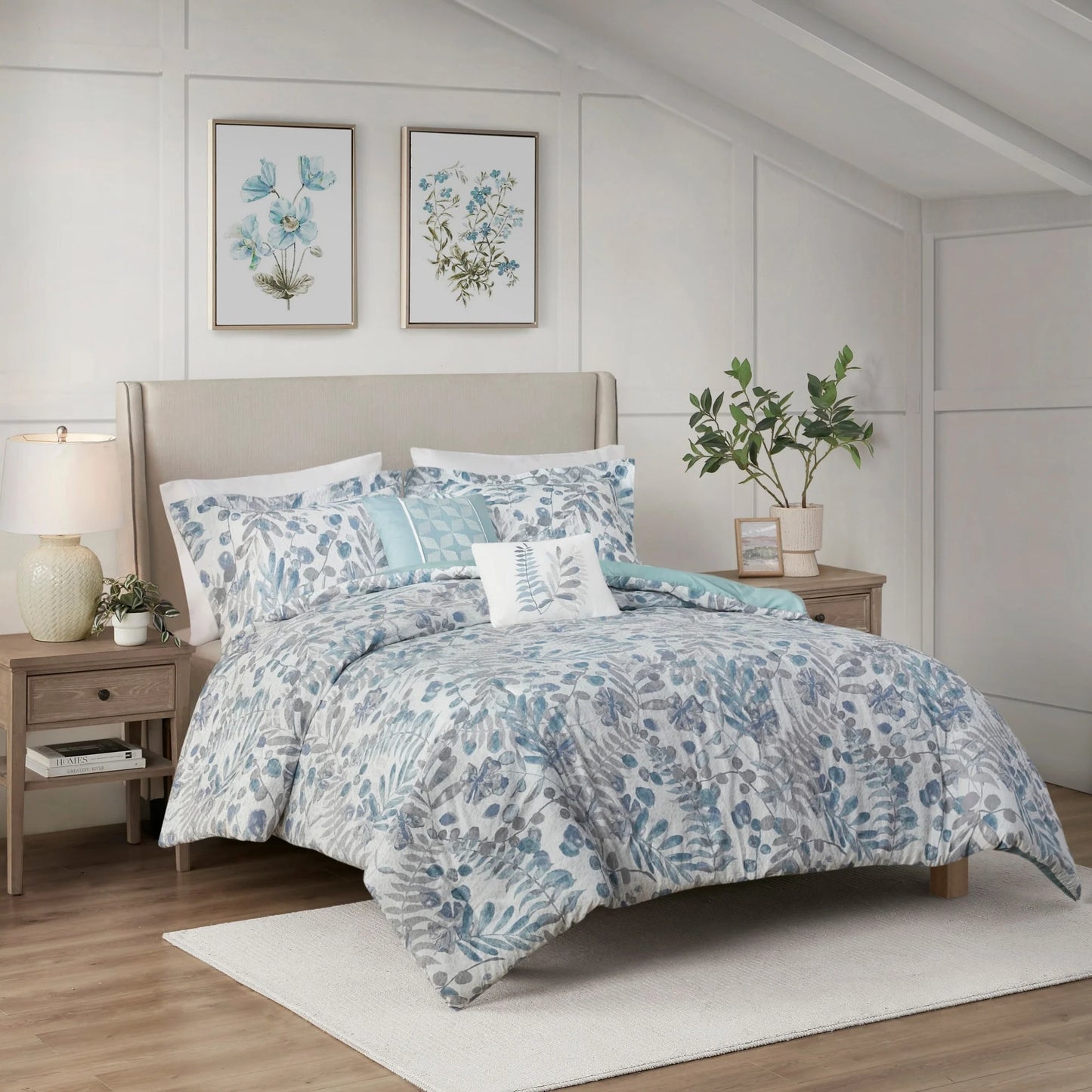 Madison Park Kairi 5 Piece Botanical Floral Seersucker Comforter Set
