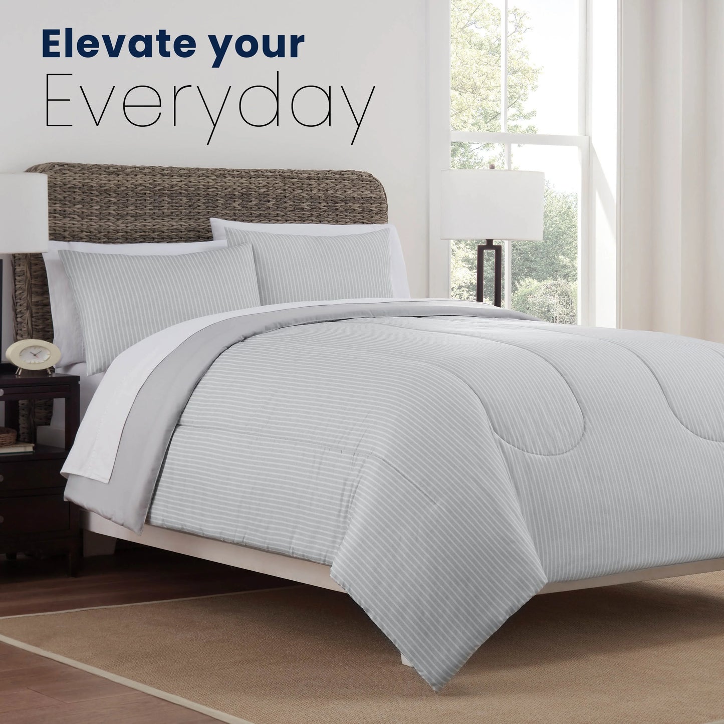 Martex Mf Reversible Comforter Pinstripe Comforter Set