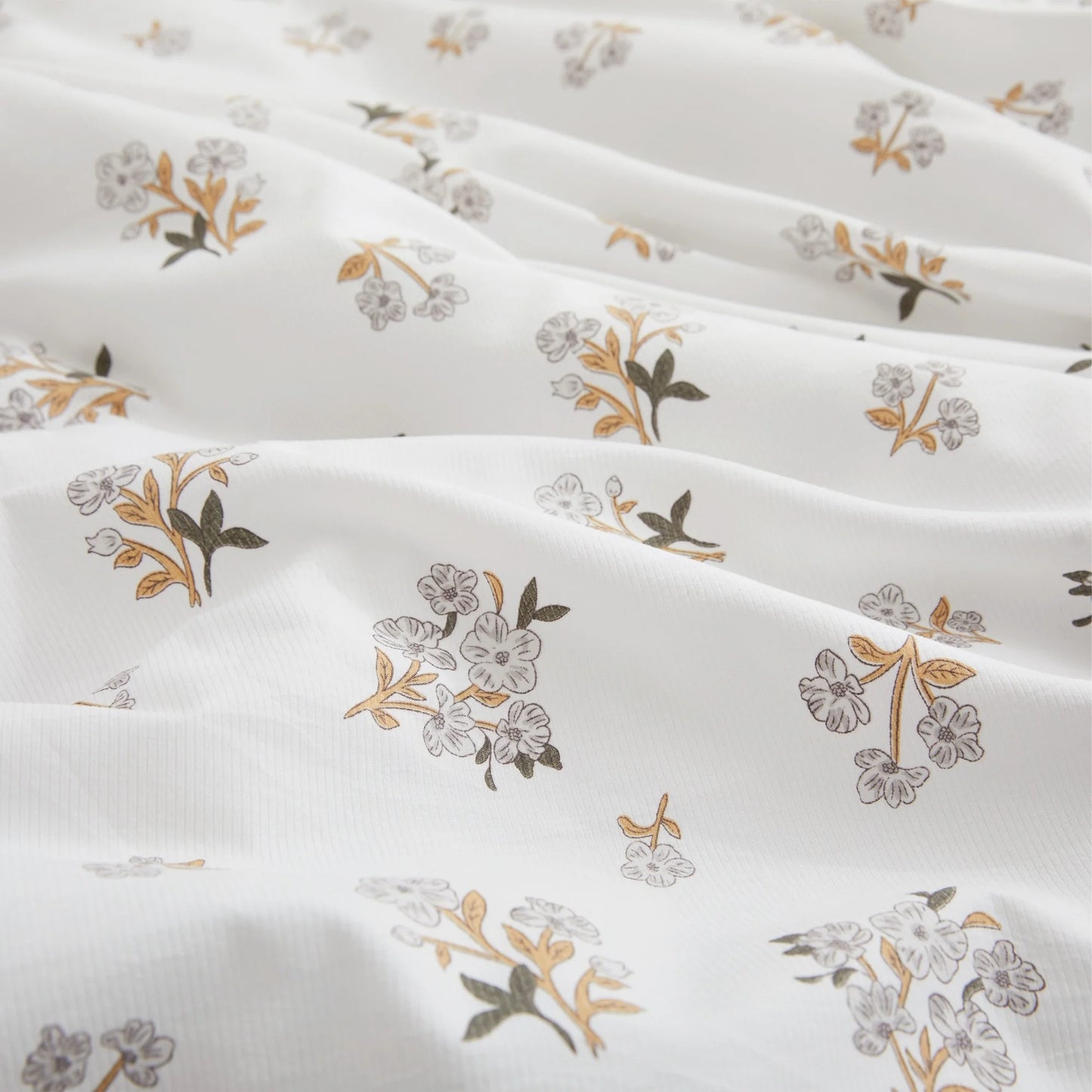 Floral Printed Comforter Set with Pillowcases, Bedding Set for All Season