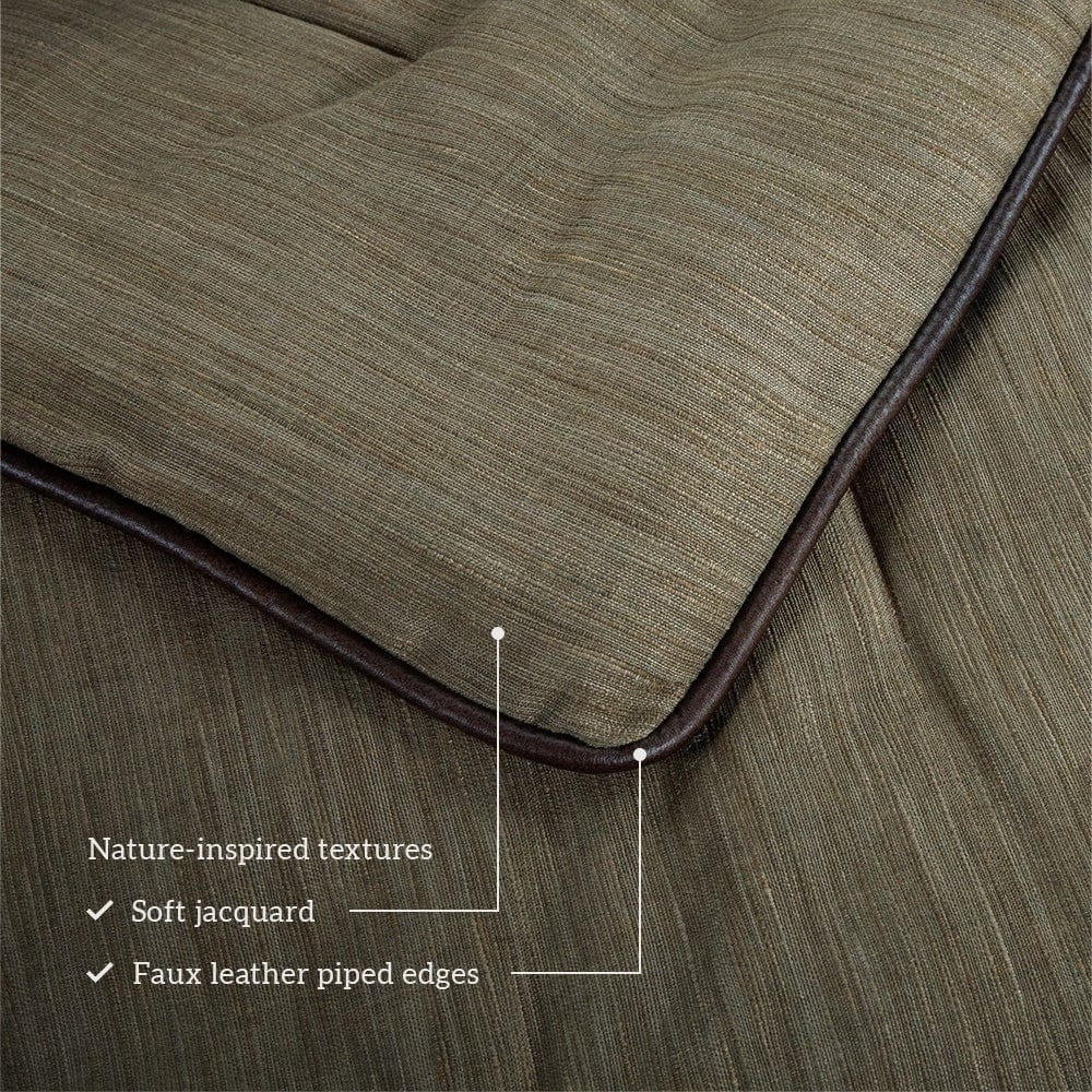 Paseo Road Highland Lodge Olive Brown Rustic Bedding 5 Piece Comforter Set with Bed Skirt, Shams, & Accent Pillow