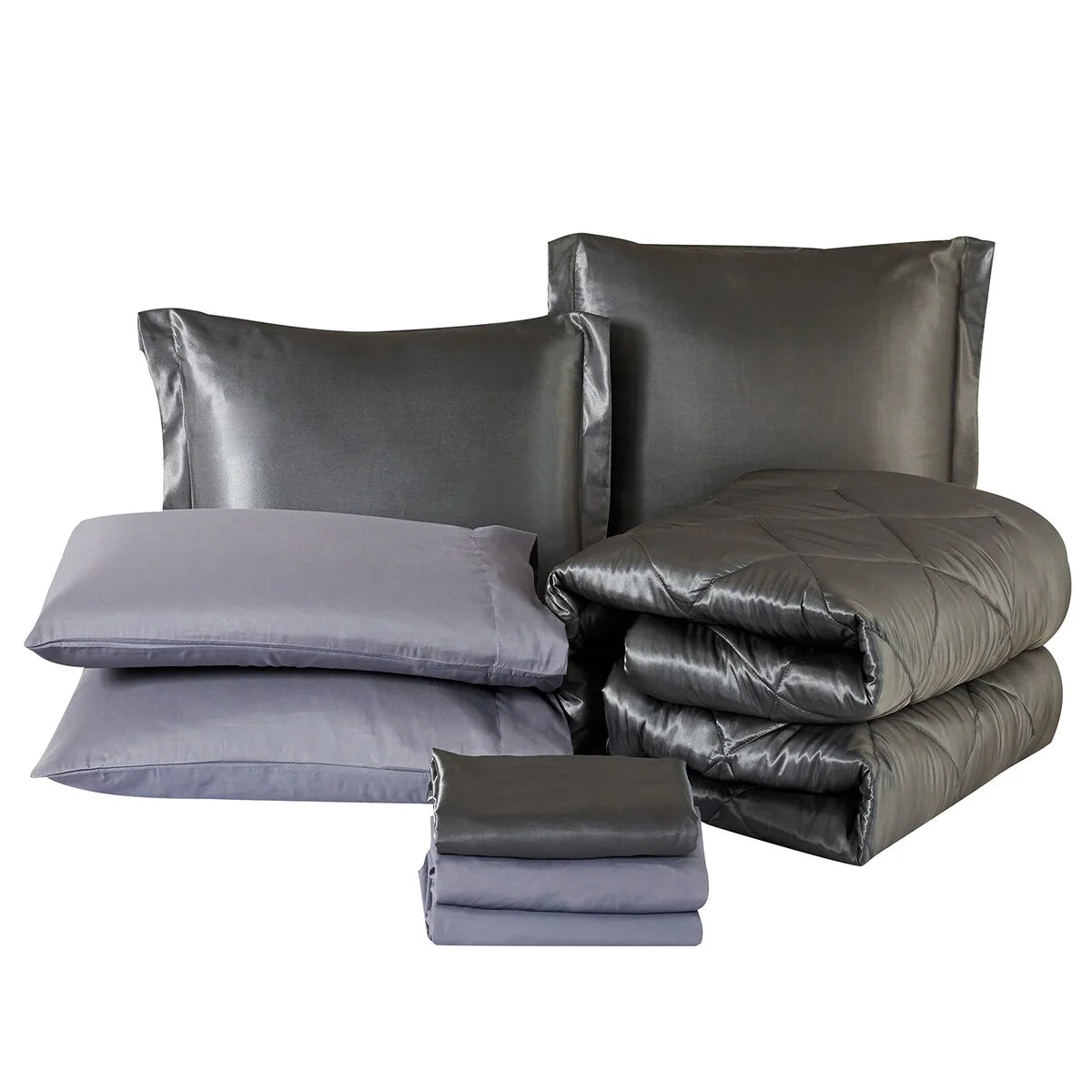 8 Piece Luxury Silky Satin Comforter Set