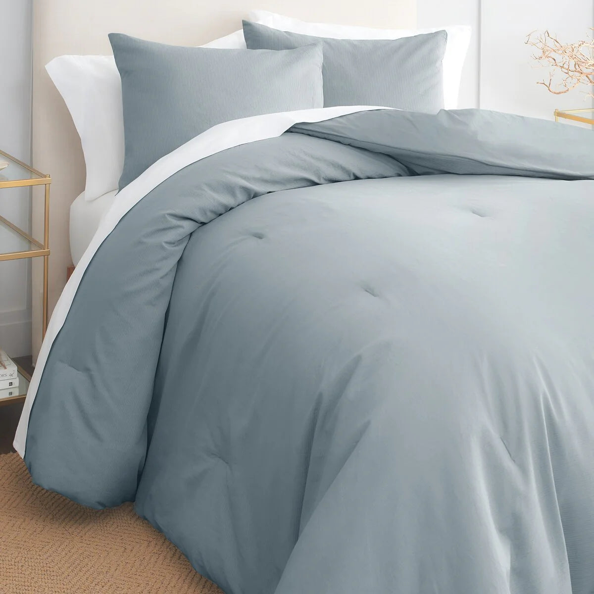 Gaiam? Relax 100% Cotton Garment Washed Ribbed 3pc Comforter Set