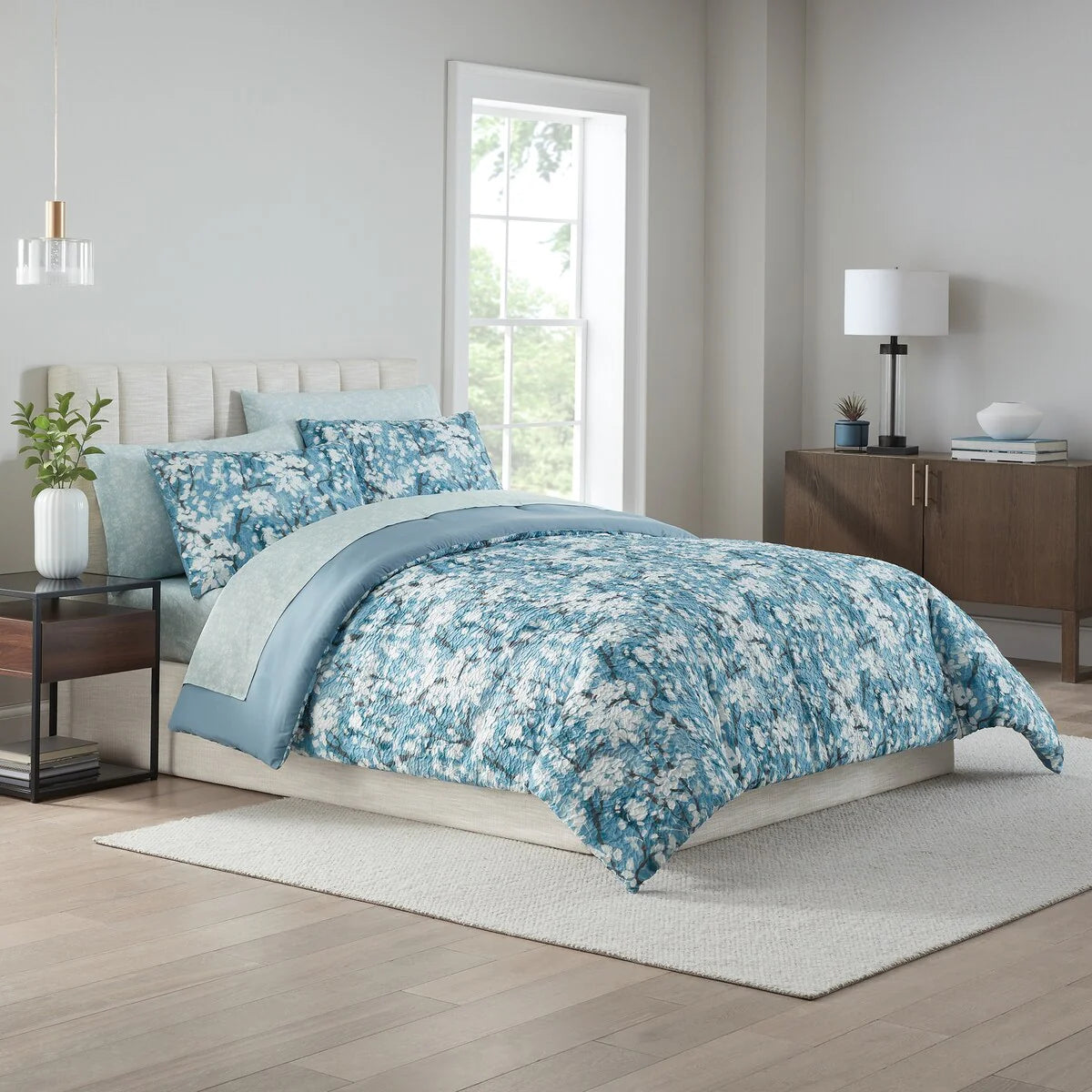 Nine West Nora Floral Printed Texture Bedding Set