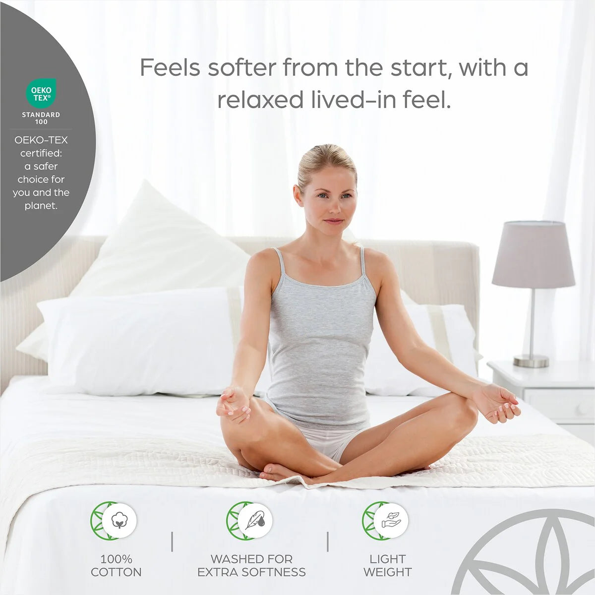Gaiam? Relax 100% Cotton Garment Washed Ribbed 3pc Comforter Set