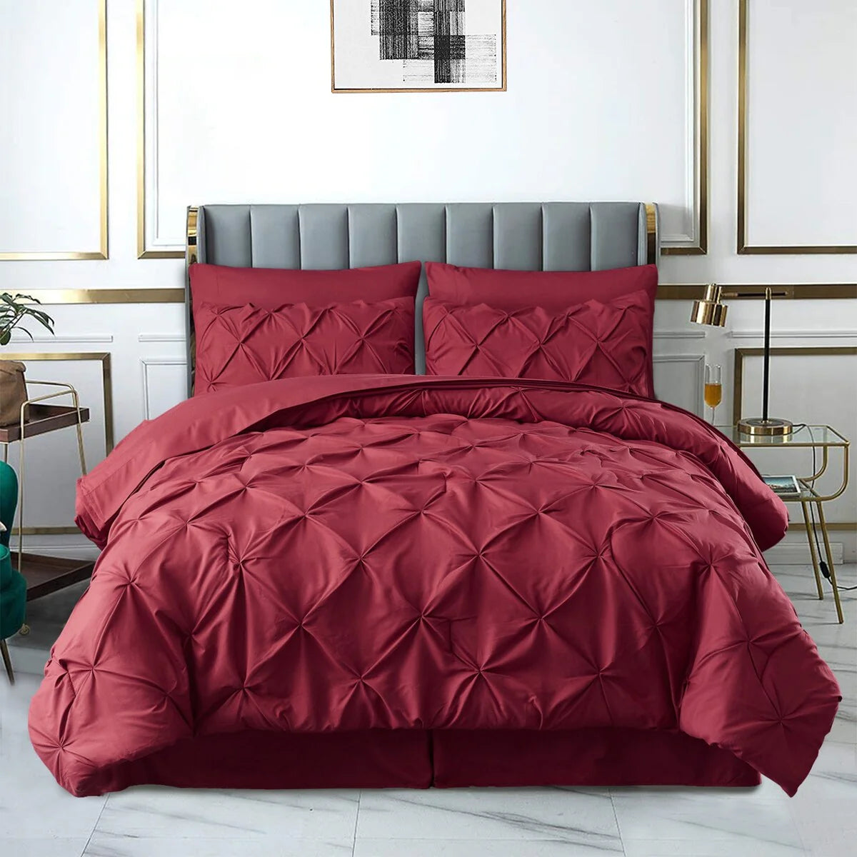 8 Pieces Pintuck Comforter Set
