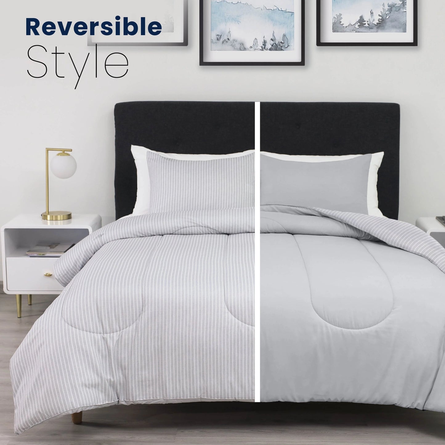 Martex Mf Reversible Comforter Pinstripe Comforter Set