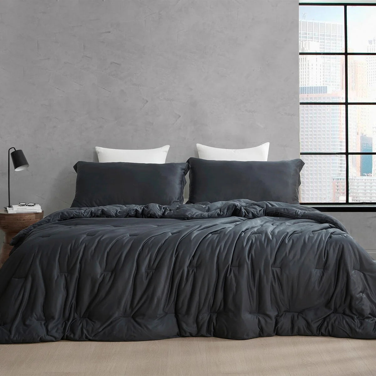 Cool as the Other Side of the Pillow - Coma Inducer? Oversized Comforter Set - Black
