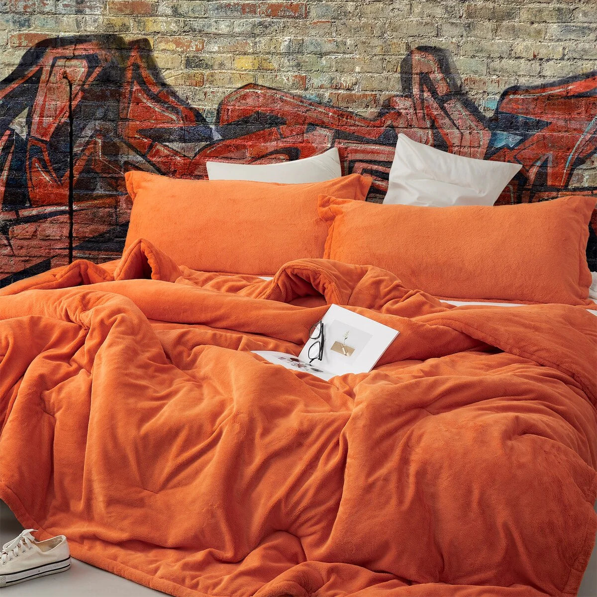 Neon Nights - Coma Inducer? Oversized Comforter Set - Neon Orange