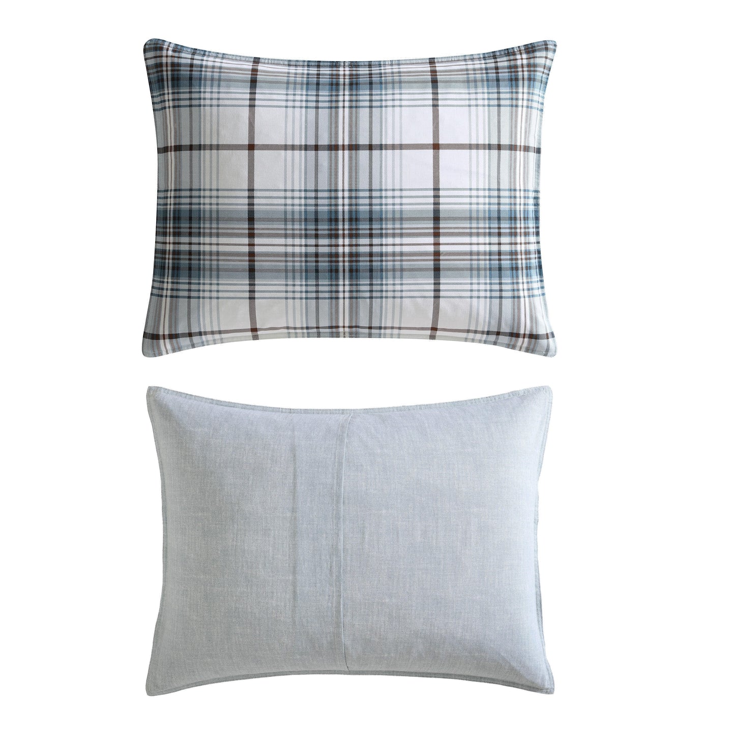 Eddie Bauer Alder Plaid Cotton Reversible Blue Comforter Set