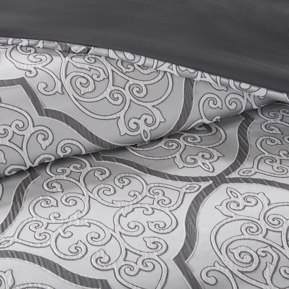 Madison Park Anouk Silver 12 Piece Comforter Set with Cotton Bed Sheets