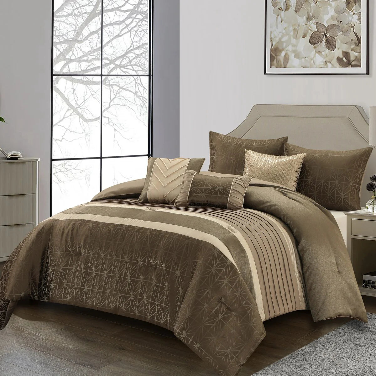 Nanshing Bryan 6 Piece Glam Geometric Comforter Set