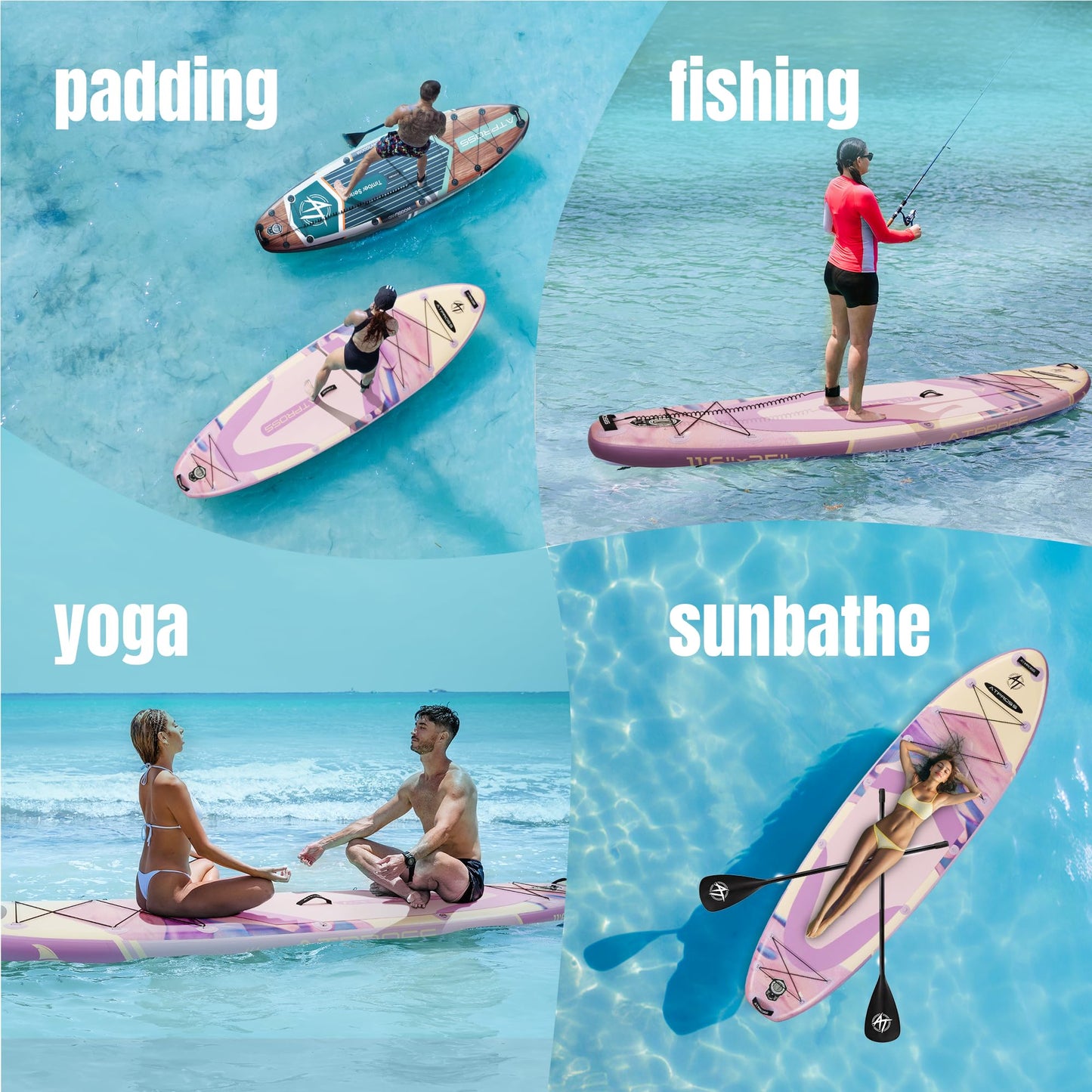 11'6"x35" Inflatable Stand Up Paddle Board 450LBS Weight Capacity Extra Wide Non-Slip Stable Deck Adult SUP,Premium Accessories Kit & Backpackfor Yoga, Fishing, Surf