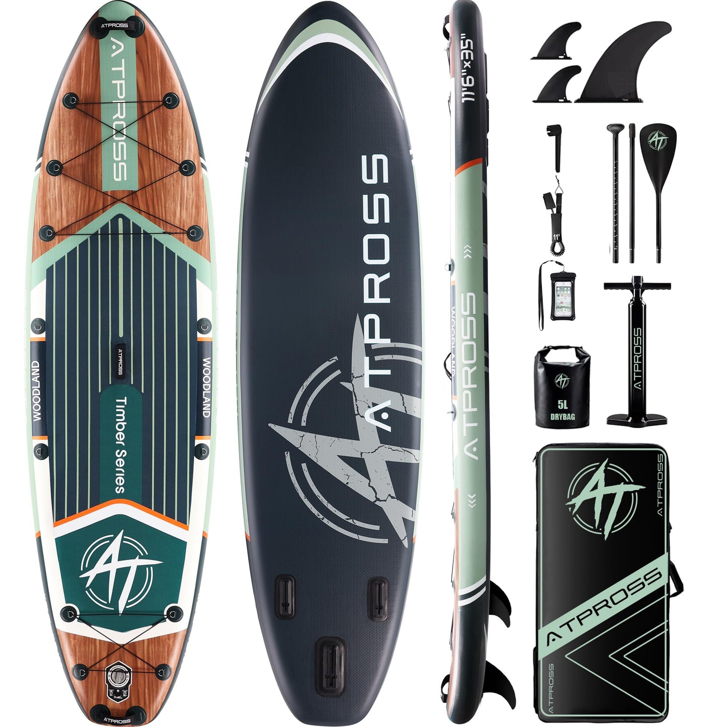 11'6"x35" Inflatable Stand Up Paddle Board 450LBS Weight Capacity Extra Wide Non-Slip Stable Deck Adult SUP,Premium Accessories Kit & Backpackfor Yoga, Fishing, Surf