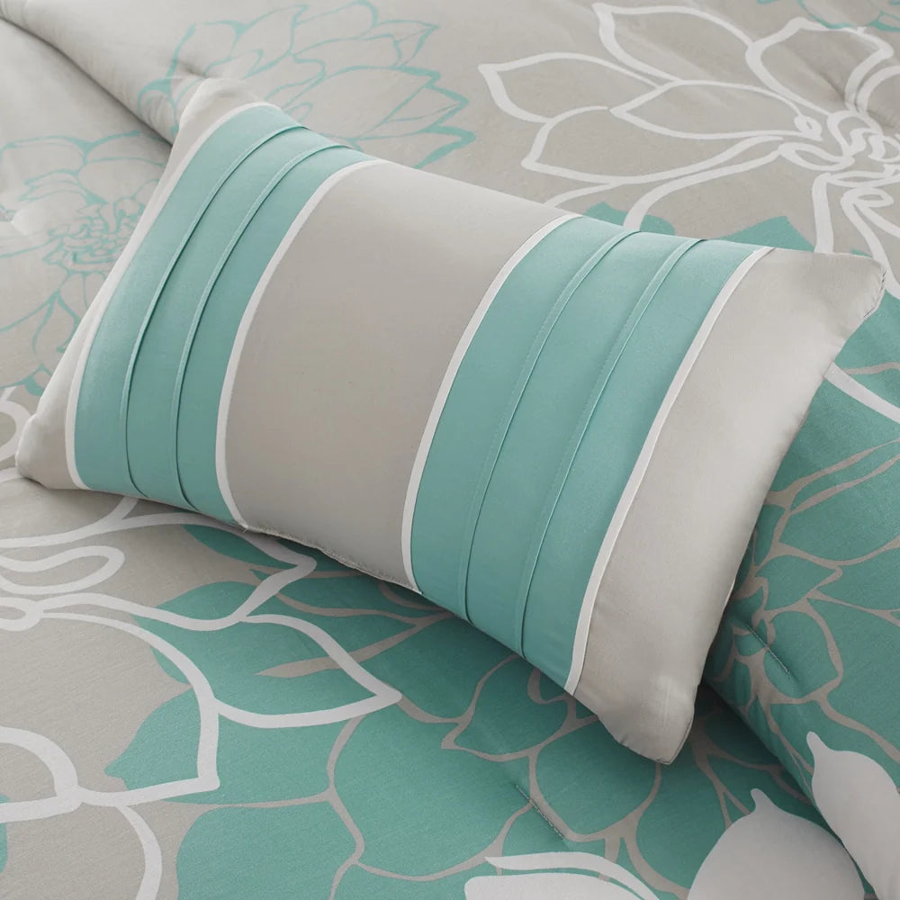 Madison Park Brianna Aqua Cotton Comforter Set