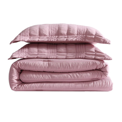 CEDAR COURT Morgan Textured Seersucker Stripe Soft Polyester Seersucker Comforter Set