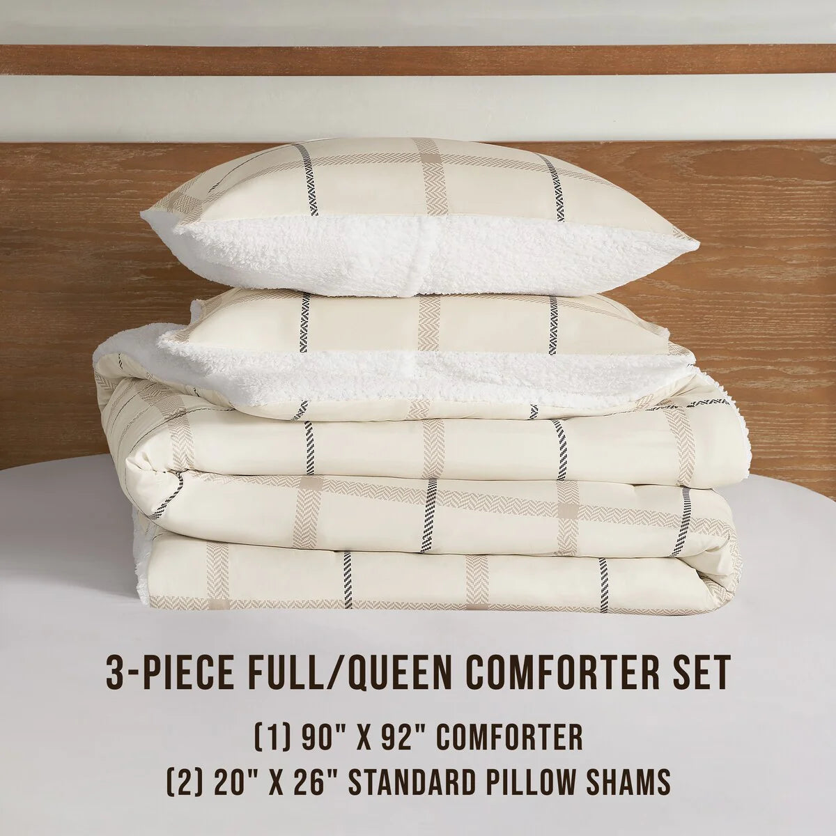 Lucky Brand Plaid Sherpa Reversible Comforter Sets