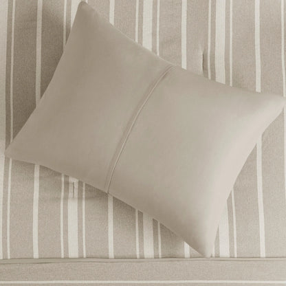 Beautyrest Kent 3 Piece Striped Herringbone Oversized Comforter Set