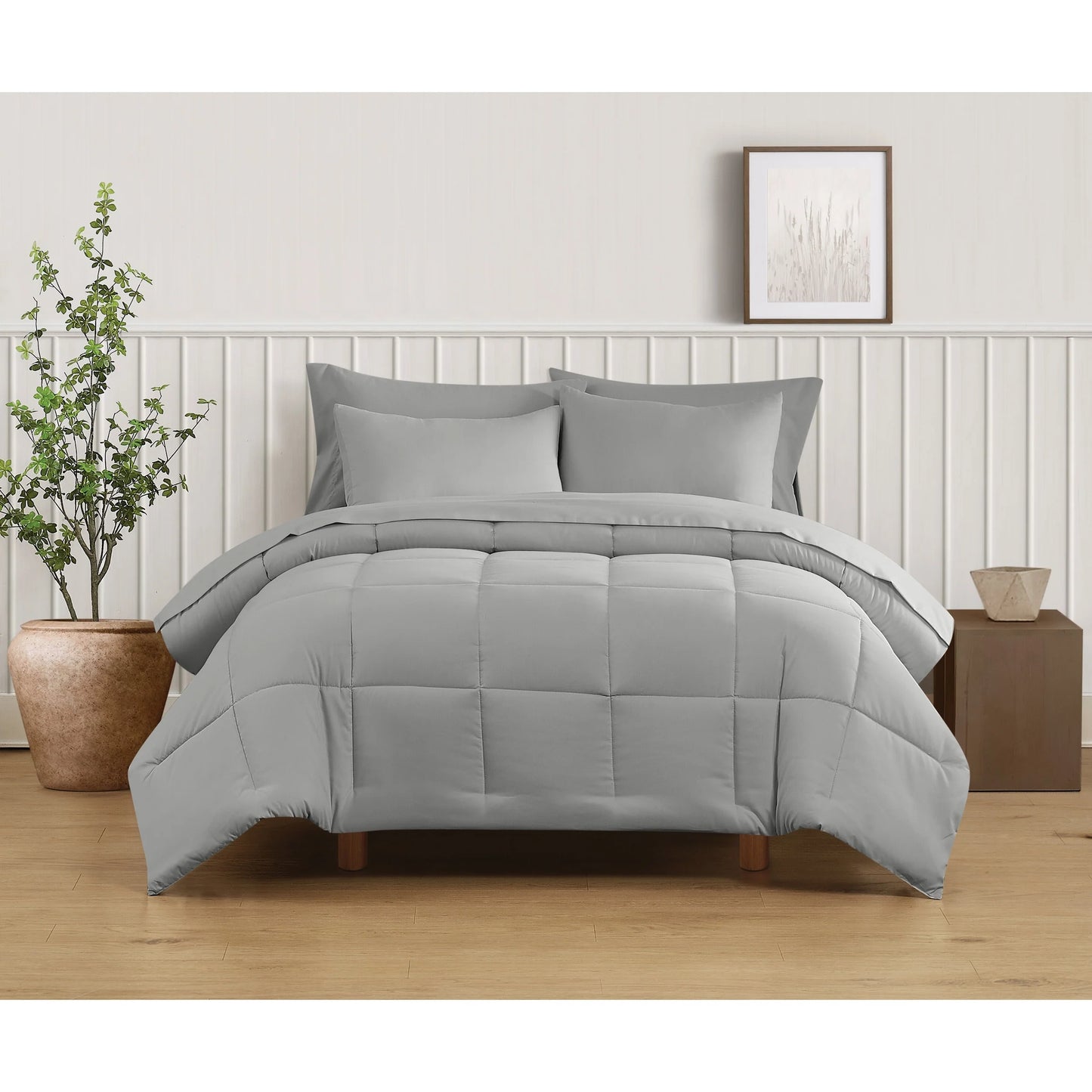 Truly Soft Green Recycled Solid Comforter Set