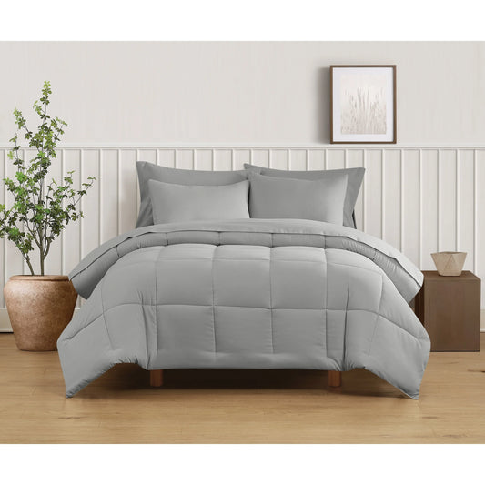 Truly Soft Green Recycled Solid Comforter Set