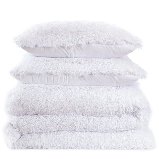 Long Plush Shaggy Comforter Set
