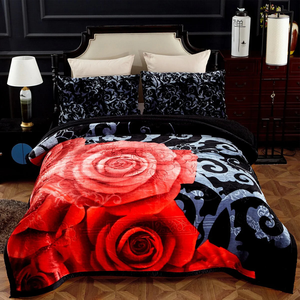 Ultra Plush Printed 3-piece Sherpa Borrego Comforter Set