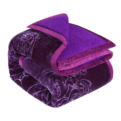 Ultra Plush Printed 3-piece Sherpa Borrego Comforter Set
