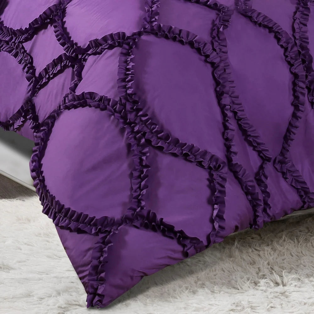 Lush Decor Avon Ruffled White 3-piece Comforter Set
