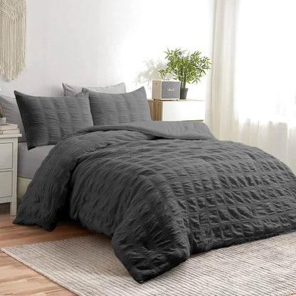All Season Bubble Ruched Down Alternative Comforter Set